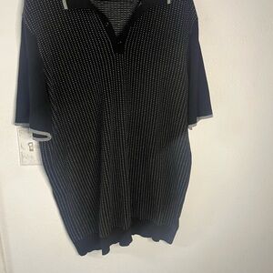 Express Black and White Polo Shirt Knit Casual